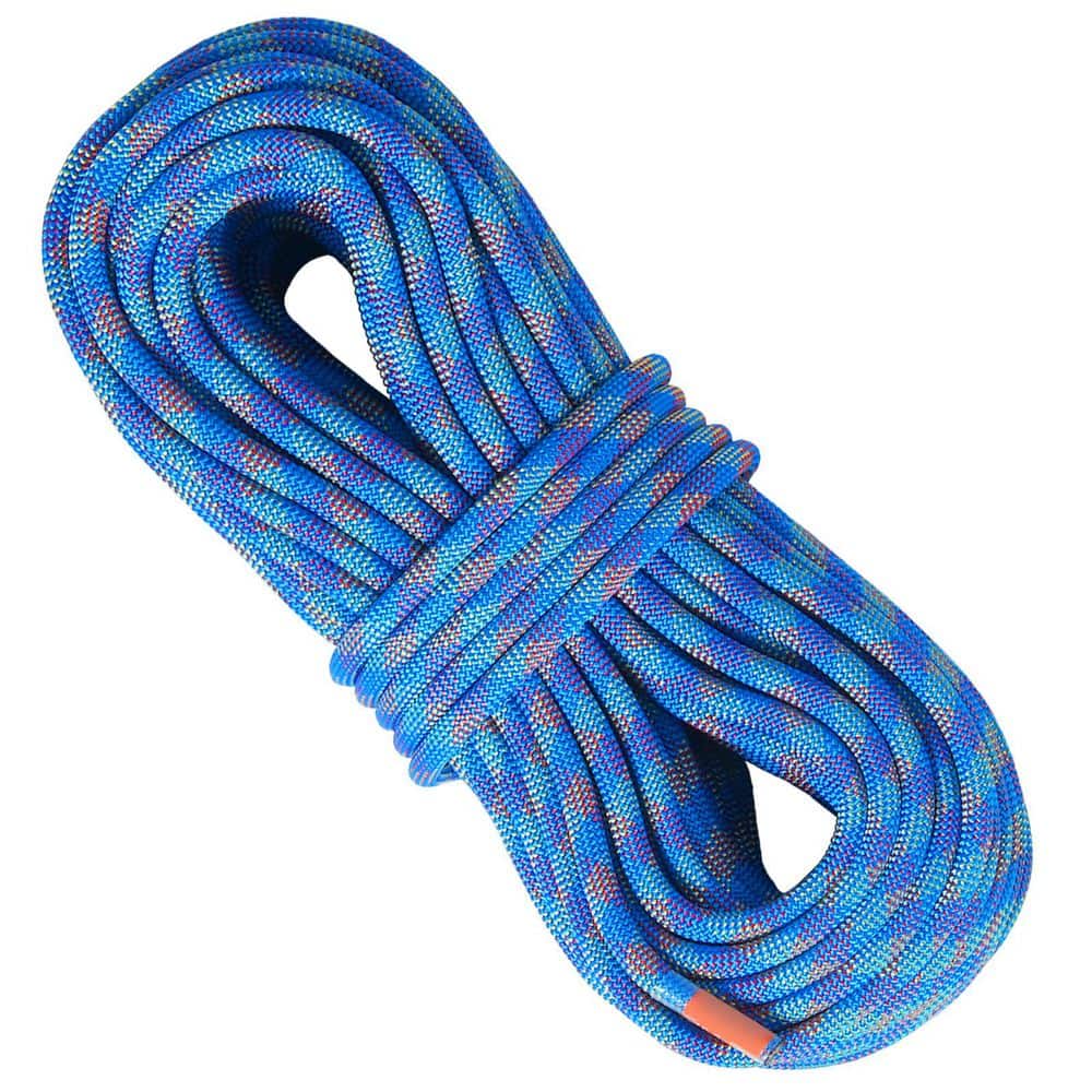 10. 2mm Dynamic Climbing Rope, 40M/131ft. Outdoor Rock Climbing Rope 25KN Breaking Tension, Stretchable Fiber Rope, Blue - Hercitys