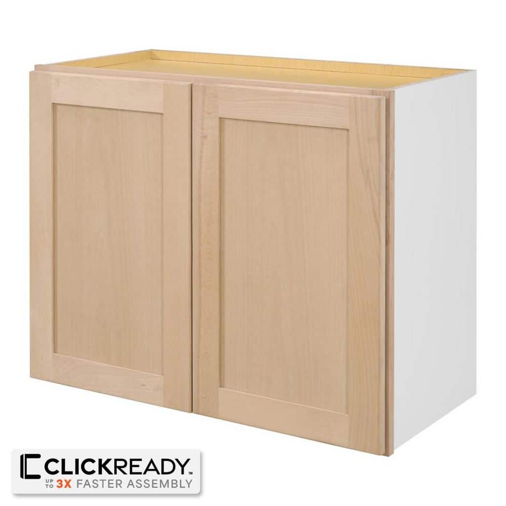 30 in. W x 15 in. D x 24 in. H Ready to Assemble Wall Bridge Kitchen Cabinet in Unfinished with CLICKREADY Technology - Hercitys