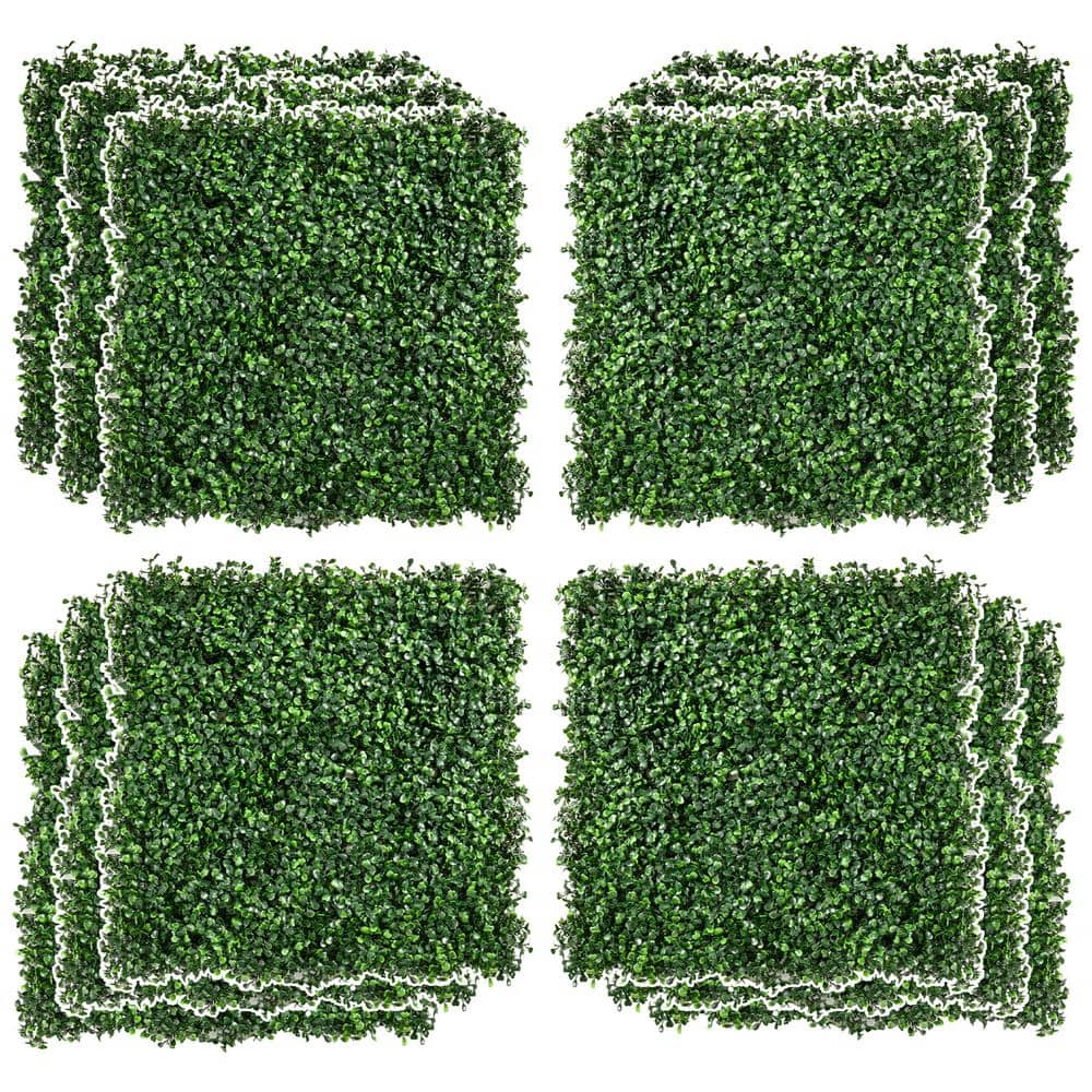 12 PCS 20 ft. x 20 ft. Boxwood Panels Topiary Wall Green Artificial Grass Not Cut to Length - Hercitys