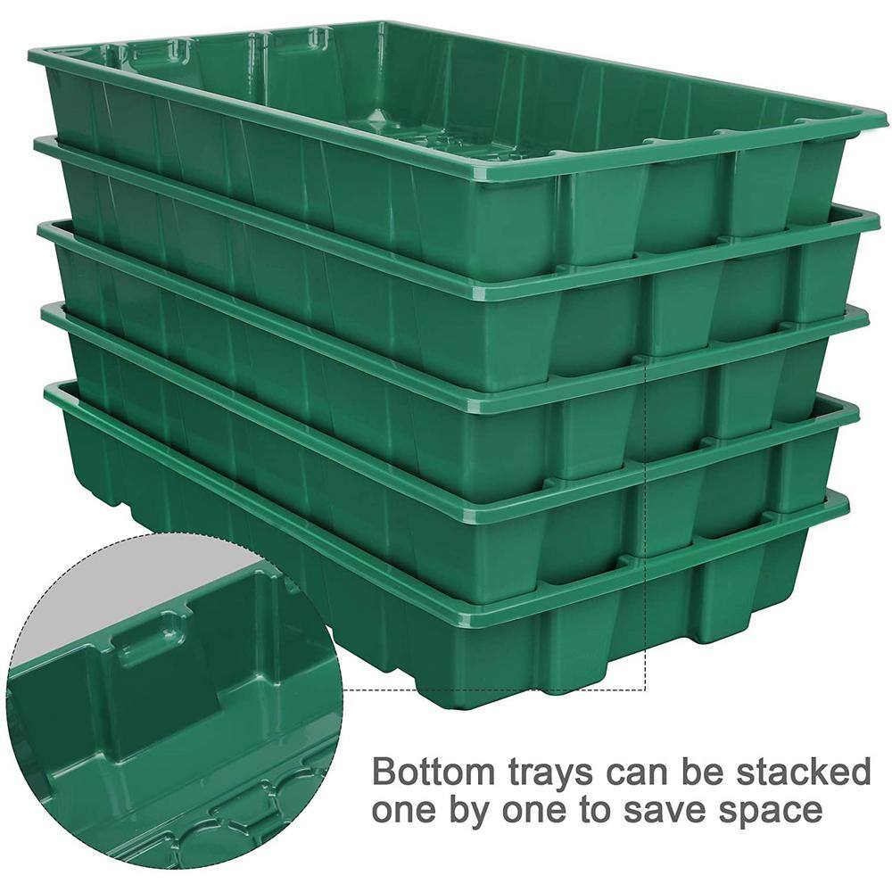 15.35 in. x 9.84 in. x 5.03 in. 200 Seed Starter Plant Grow Kit Greenhouse with Humidity Dome and Base (Pack of 5) - Hercitys