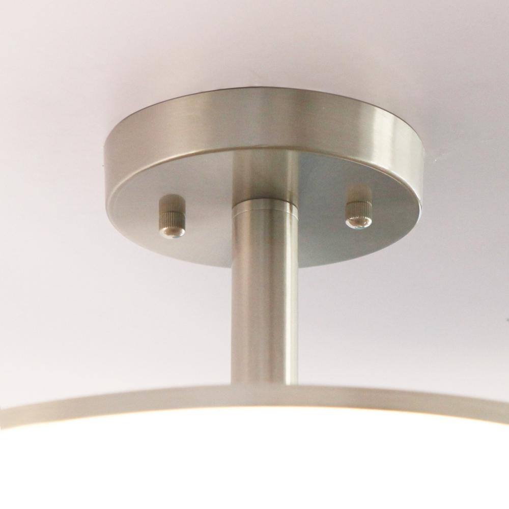 16 in. Brushed Nickel LED Chip Flush Mount Ceiling Light with Plastic Shade - Hercitys