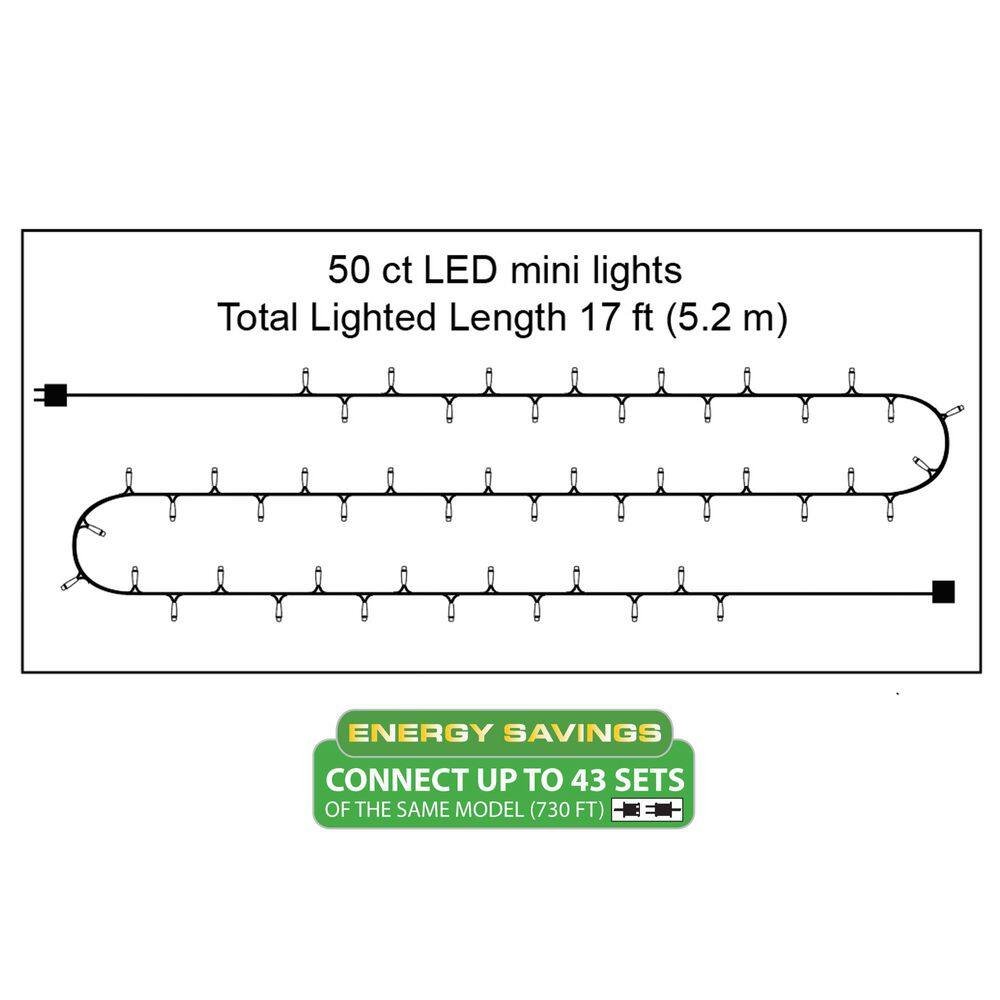 17 ft. 50-Count LED Multi Christmas Micro Mini Lights - Hercitys