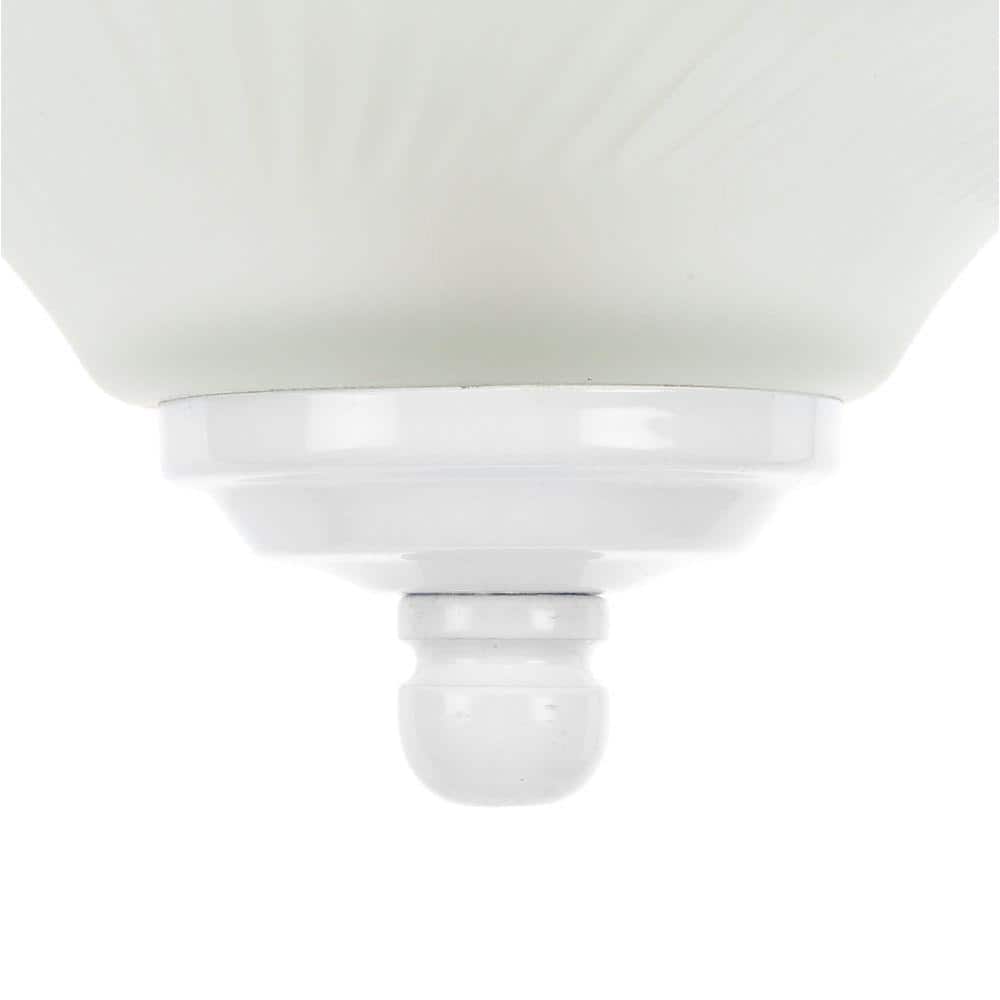 11 in. 2-Light White Flush Mount with Frosted Swirl Glass Shade - Hercitys