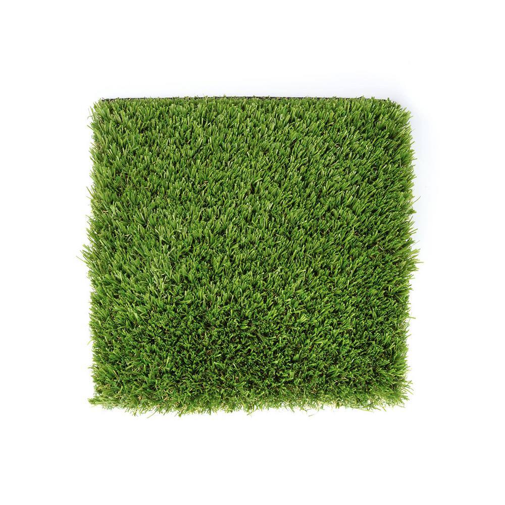 15 ft. W x Cut to Length Green and Tan Quick Draining Artificial Grass Turf - Hercitys