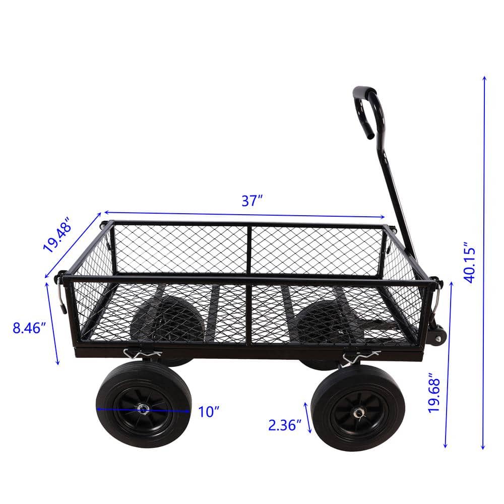 3.5 cu. ft. Metal Garden Cart, Black - Hercitys