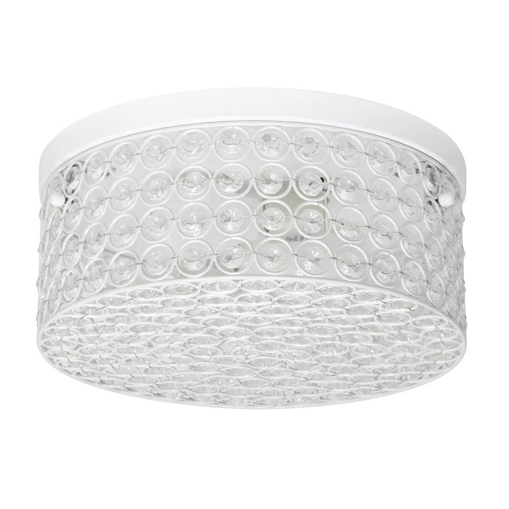 12 in. 2-Light White Round Ceiling Flush Mount - Hercitys