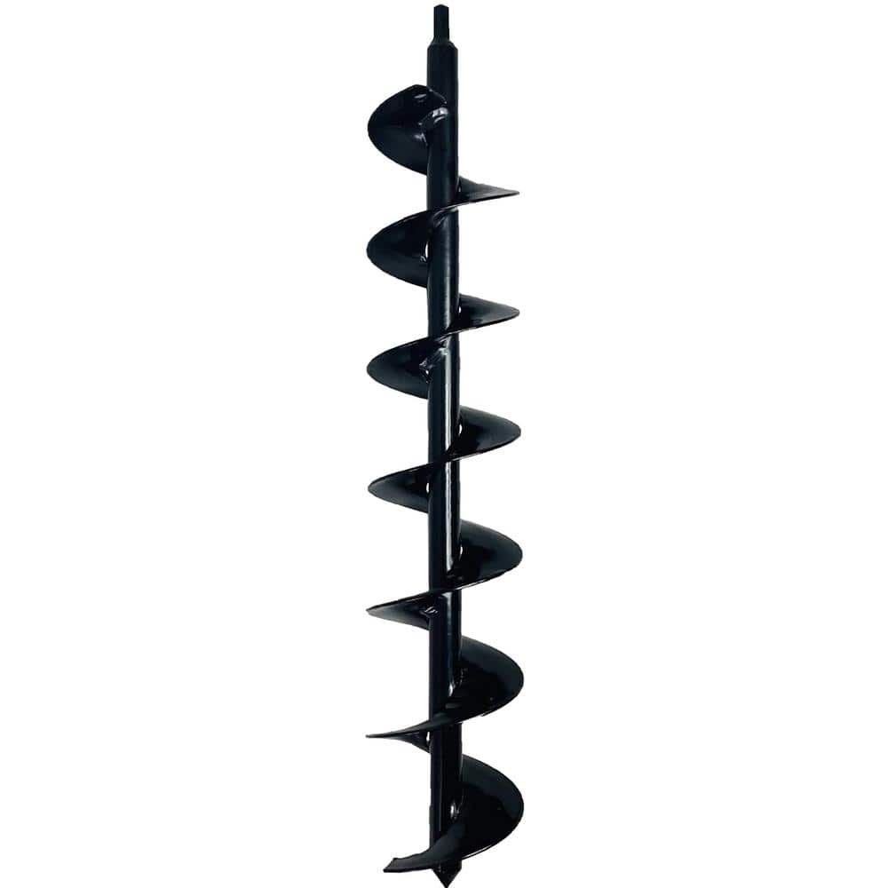 3.5 in. x 24 in. L Heavy-Duty Metal Auger with Helical Screw Blade for Drill the Soil for Seedling (1-Pack) - Hercitys