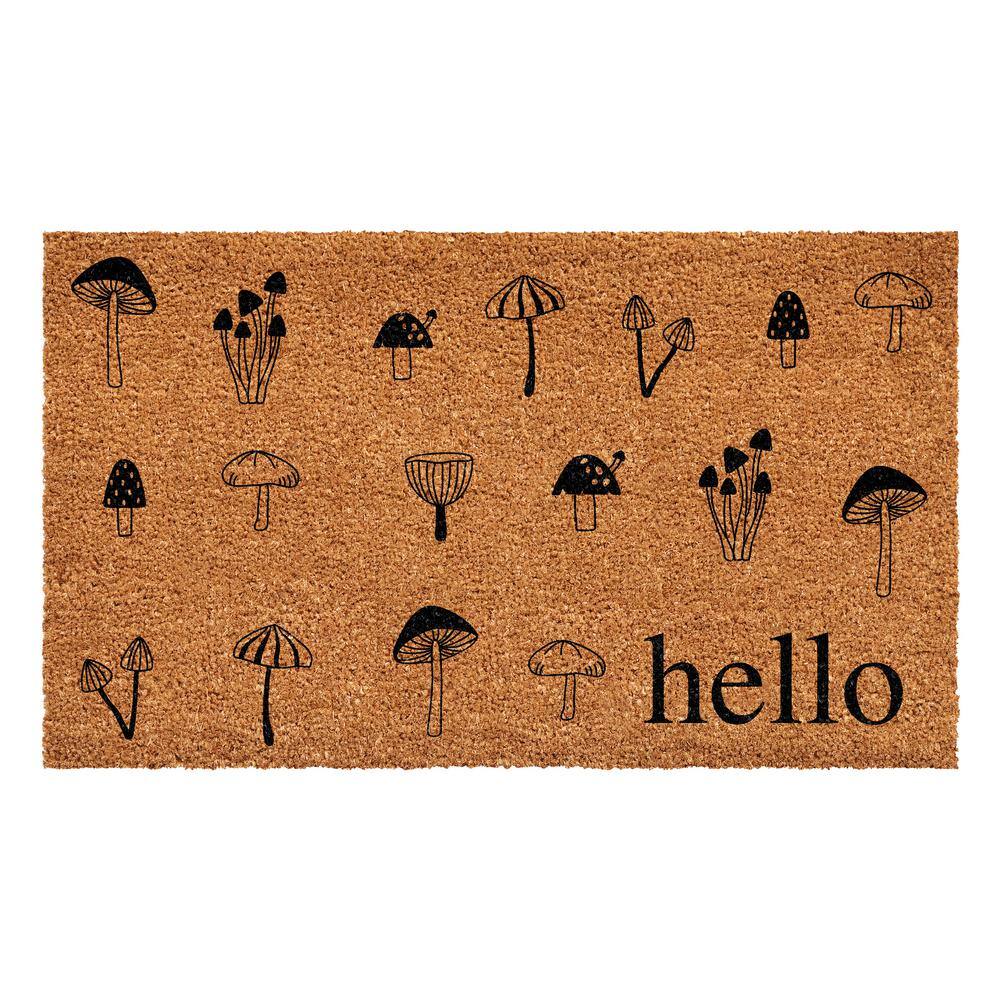 17 in. x 29 in. Mushroom Hello Doormat - Hercitys