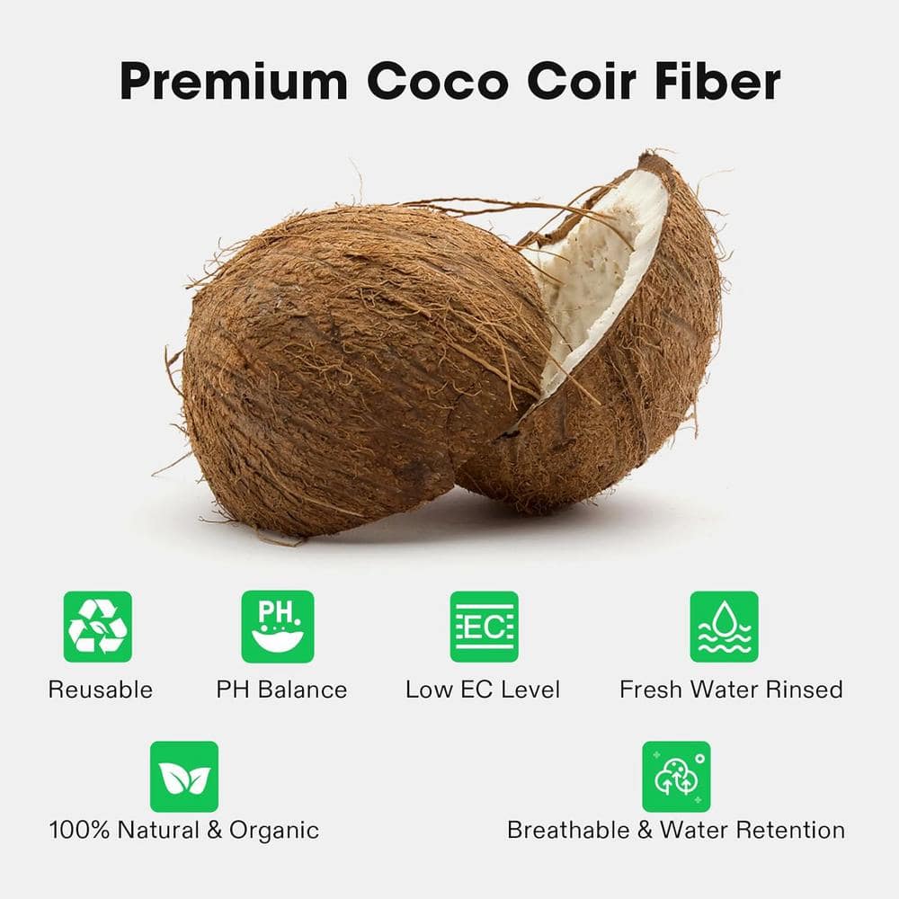1.4 lbs. Organic Compressed Coconut Coir Brick Coconut Fiber Substrate (6-Pack) - Hercitys