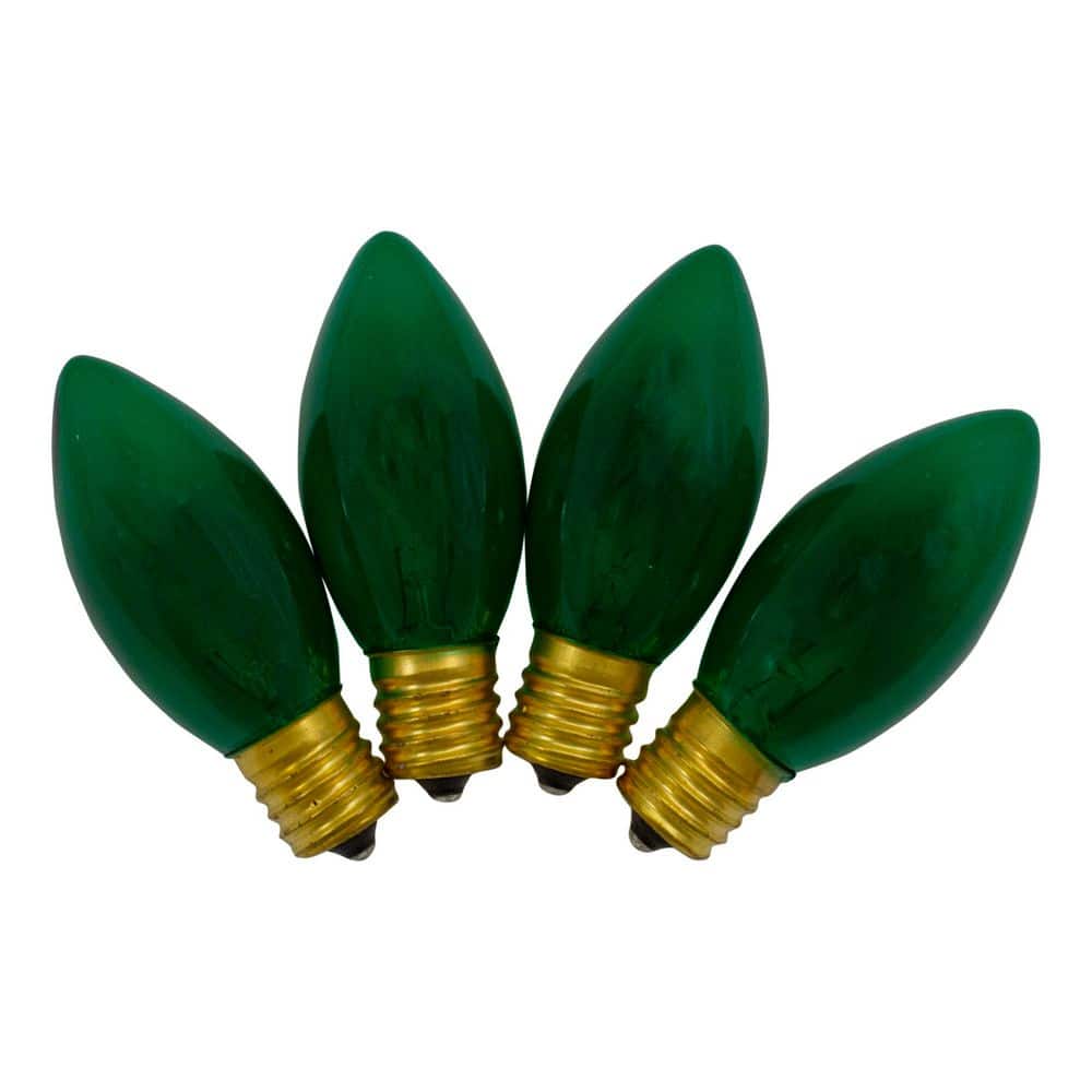 3 in. C9 Green Transparent Christmas Replacement Bulbs (Set of 4) - Hercitys