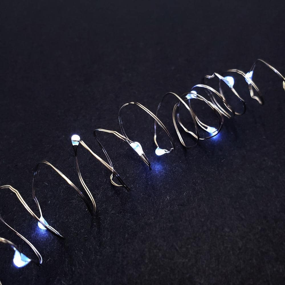 20-Light Bulb LED Cool White Battery Operated Fairy String Lights (Set of 6) - Hercitys