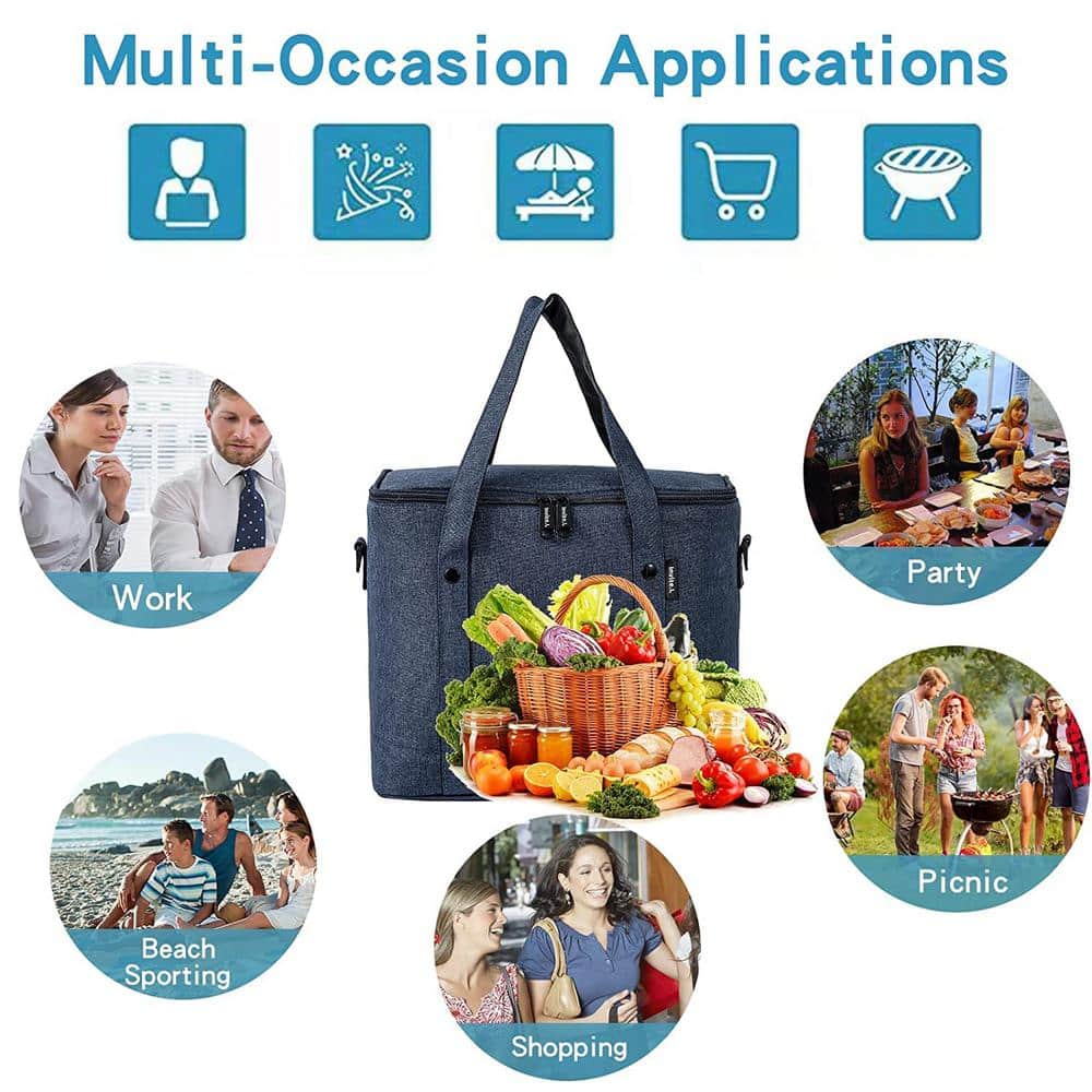 13 Qt. Insulated Cooler Lunch Bag with Leakproof and Shoulder Strap in Pink - Hercitys