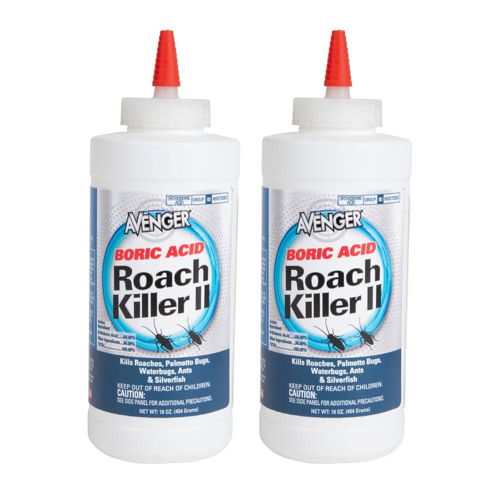 16 oz. Boric Acid Roach Killer II Powder, 64% Boric Acid, Odorless Formula, Neutral PH, (2-Pack) - Hercitys