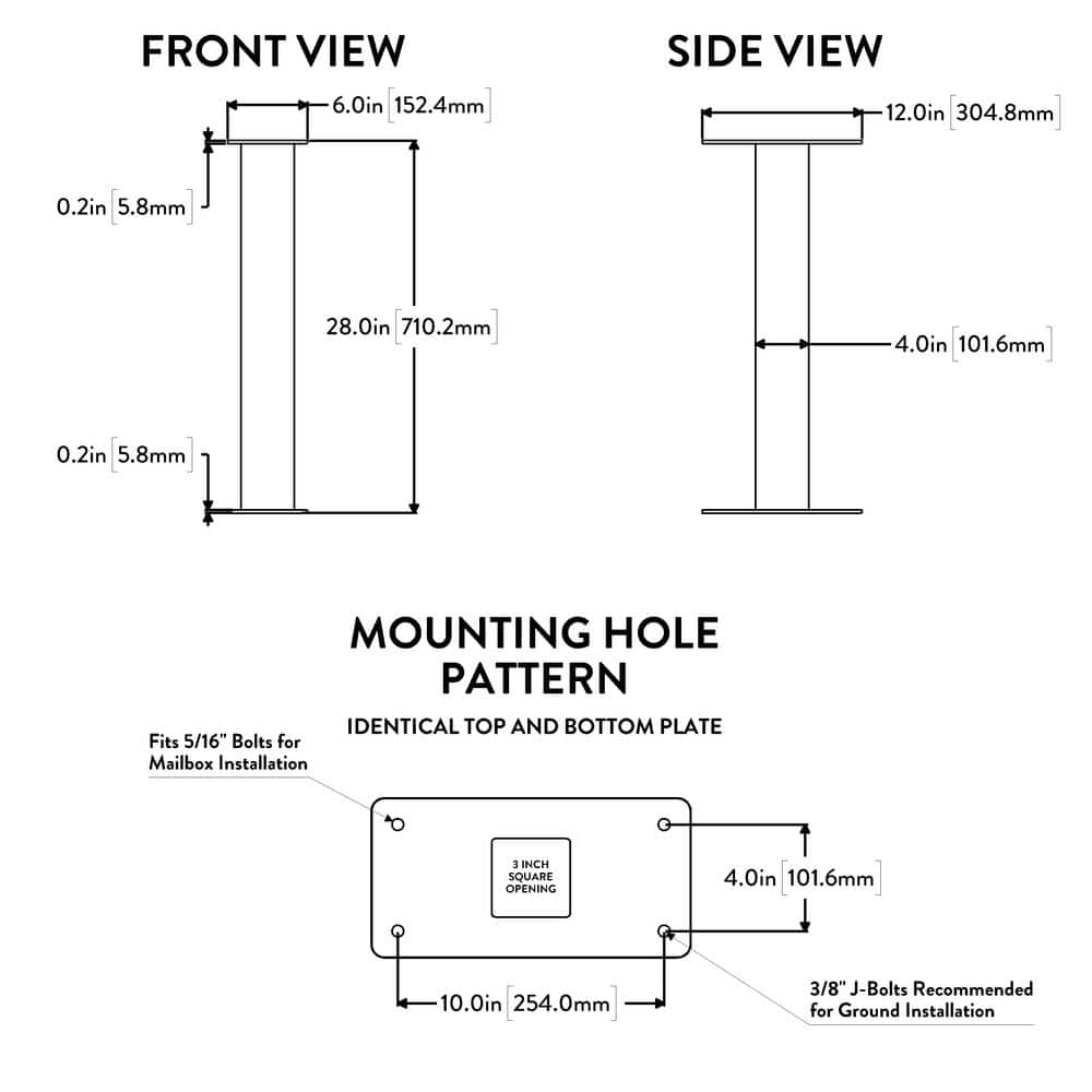 28 in. Galvanized Steel 1-Mailbox Post - Hercitys