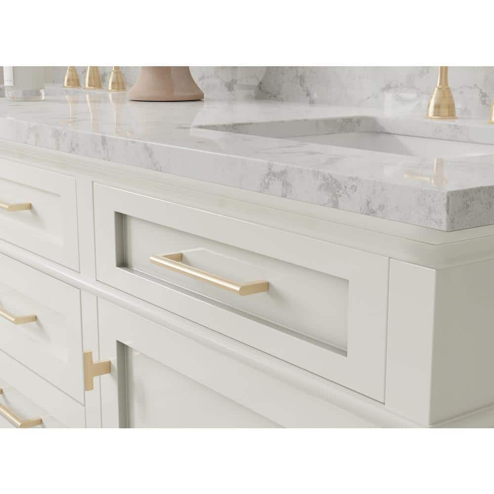 5-Pack Vail 6 in. (152 mm) Center-to-Center Modern Satin Brass Bar Drawer Pull - Hercitys