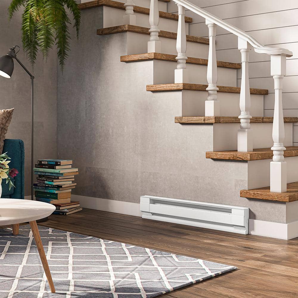 36 in. 240/208-volt 750/563-watt Electric Baseboard Heater in White - Hercitys