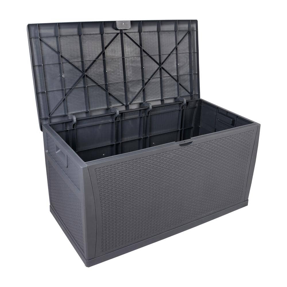 120 Gal. Grey Plastic Deck Box - Hercitys