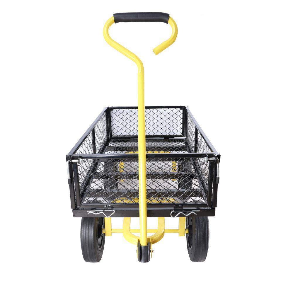 3.5 cu.ft. 37 in. Metal Tools cart Wagon Cart Garden Cart with Solid wheels - Hercitys