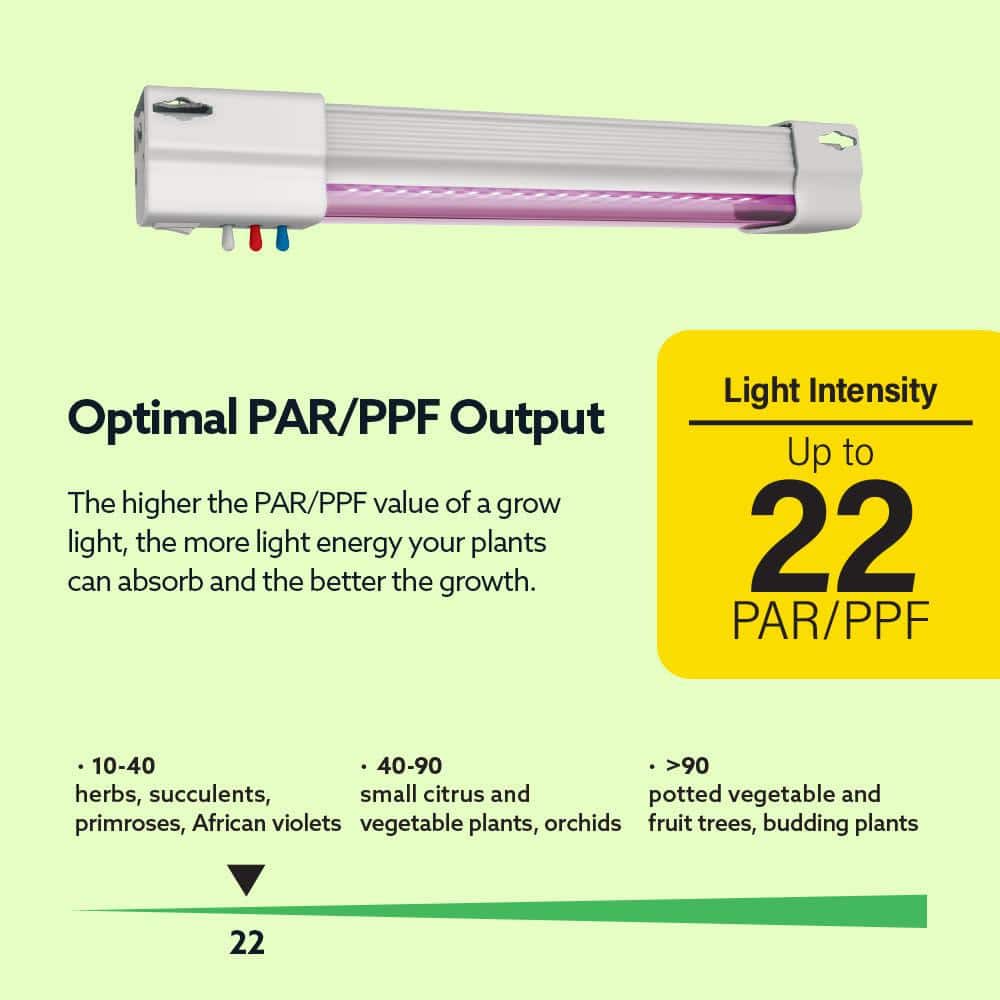 12.2 in. 13.5-Watt Vertical White LED 3 Adjustable Spectrum Linkable Plant Grow Light Fixture White Adjustable Light - Hercitys