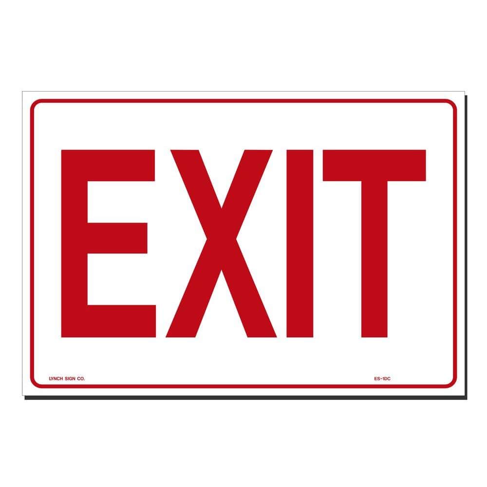 14 in. x 10 in. Decal Red on White Sticker Exit - Hercitys