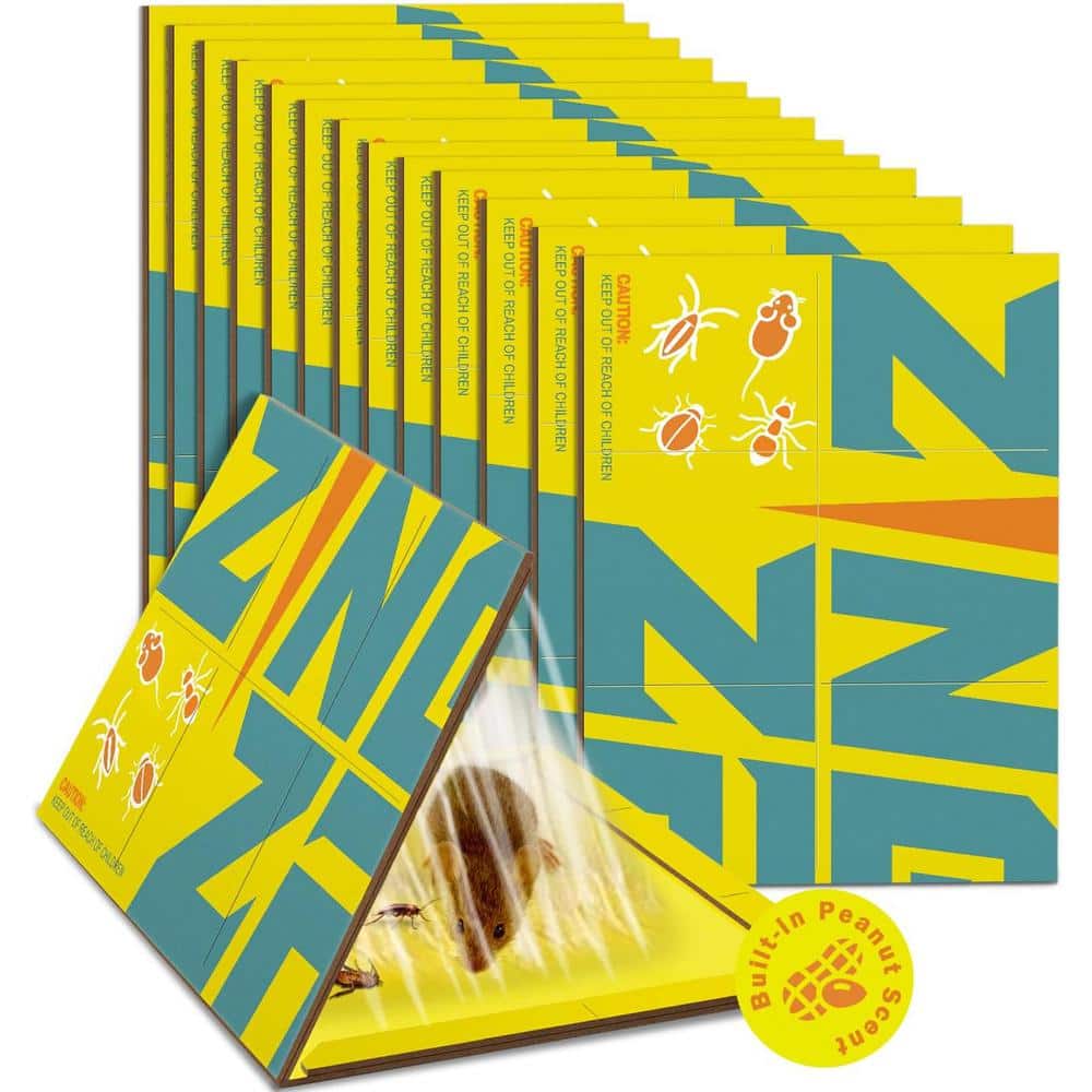 13-Pack Mouse and Insect Glue Traps/Board, 3X Faster Catch with Built-in Peanut Scent, Indoors Home and Commercial - Hercitys