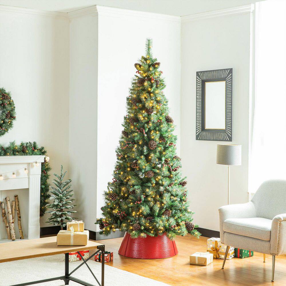 26 in. Dia Red Hammered Metal Tree Collar(KD) - Hercitys