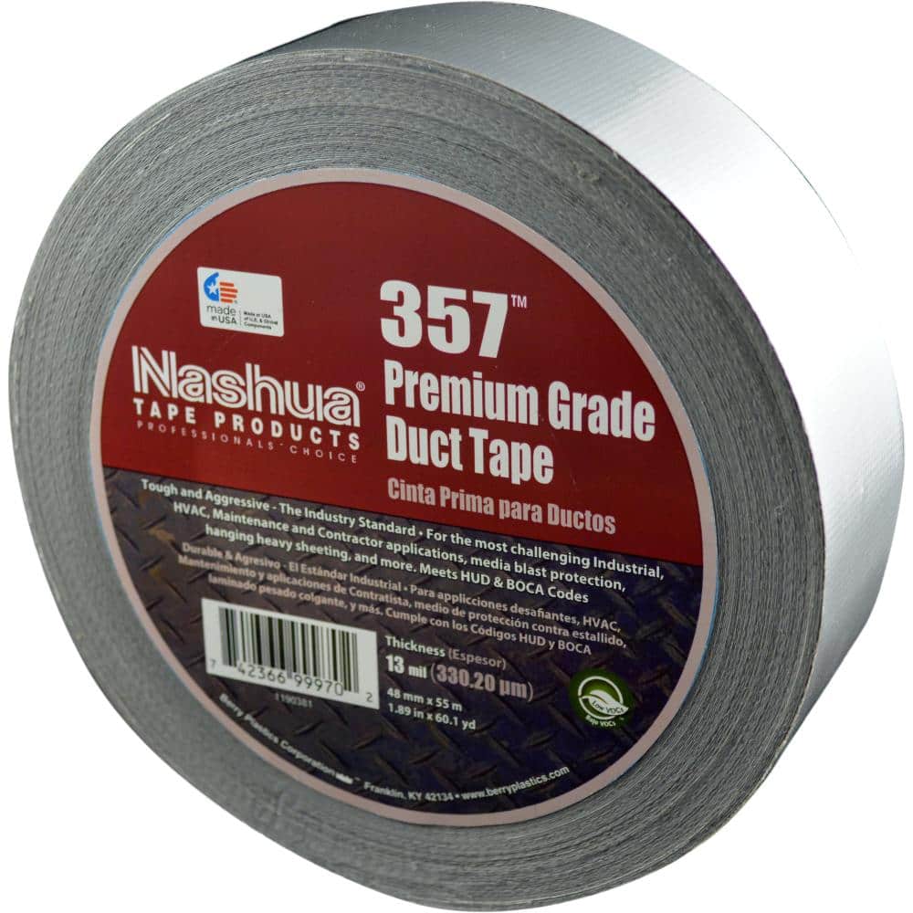 1.89 in. x 60 yd. 357 Ultra Premium Duct Tape Silver Pro Pack (12-Pack) - Hercitys