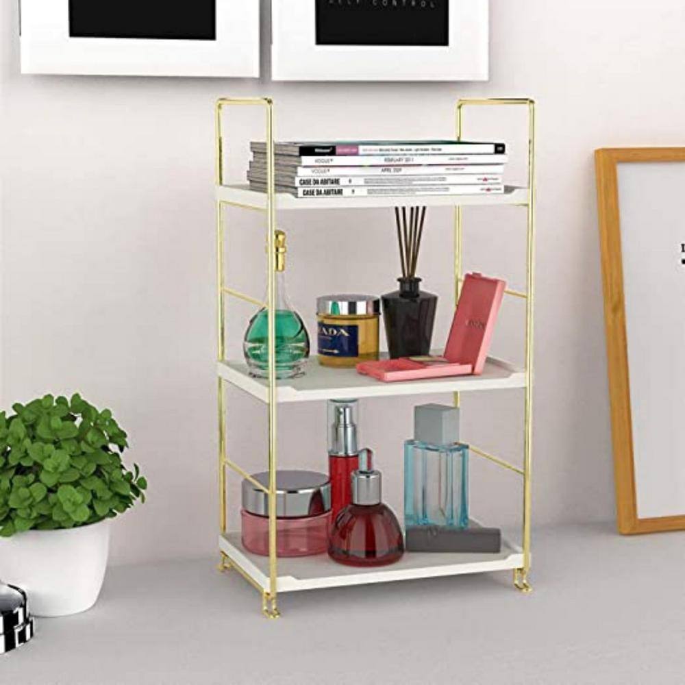3-Tier Kitchen Spice Rack, Freestanding Stackable Organizer Shelf, Bathroom Organizer Countertop Storage Shelf - Hercitys