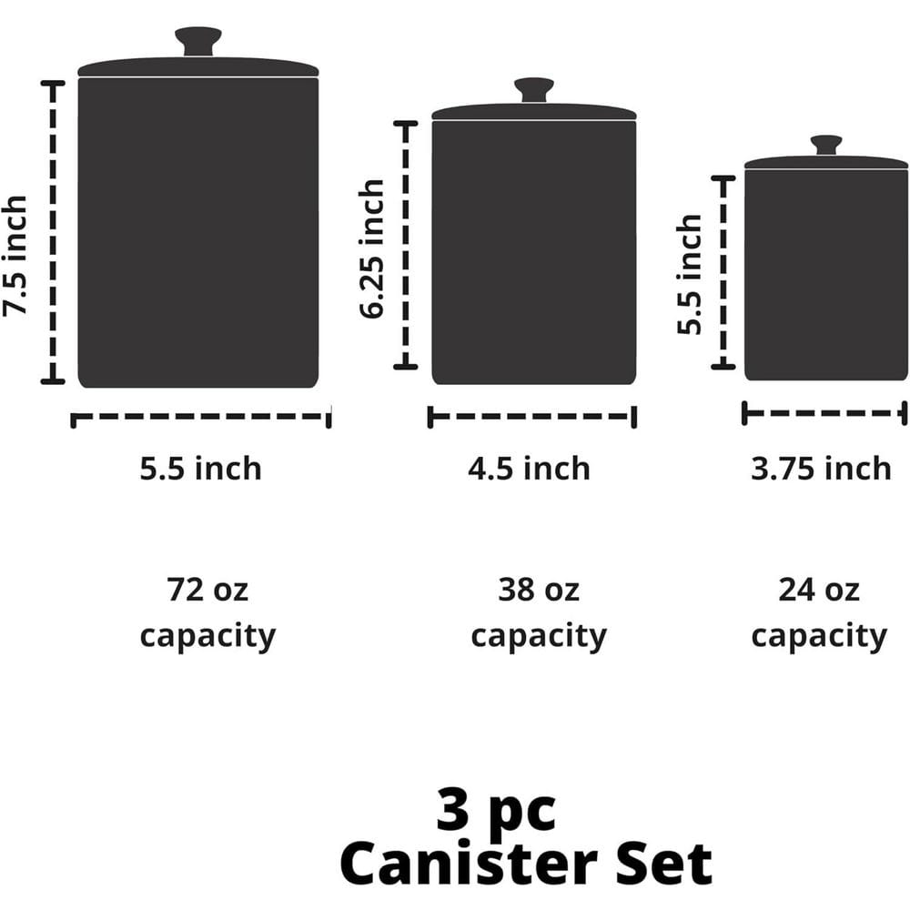 3 Piece Set Ceramic 10 Strawberry Street Kitchen Canister in Hampton White - Hercitys