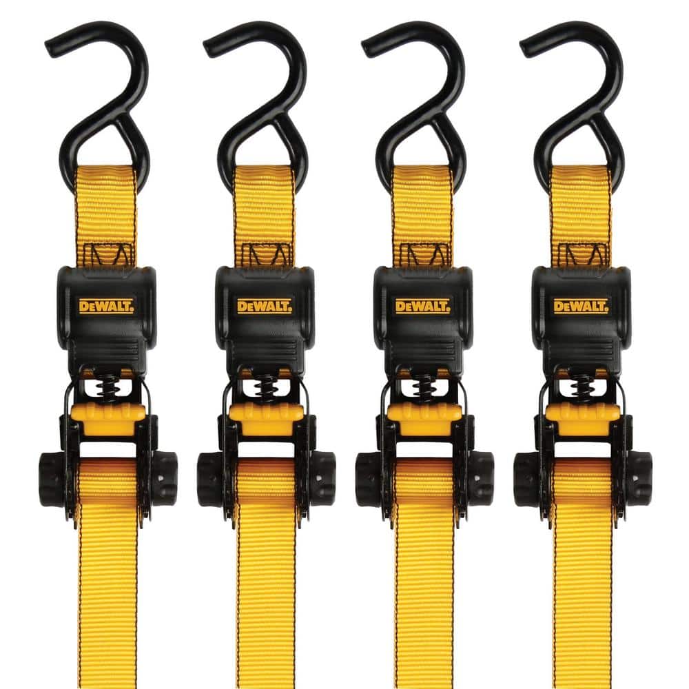 1.0 in. x 12 ft. Ratchet Tie-Down Straps 1500 lbs. Break Strength (4-Pack) - Hercitys