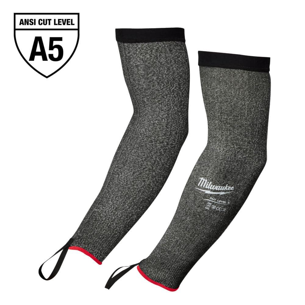 18 in. Black 4-Way Stretch Cut 5 Resistant Protective Arm Sleeves - Hercitys