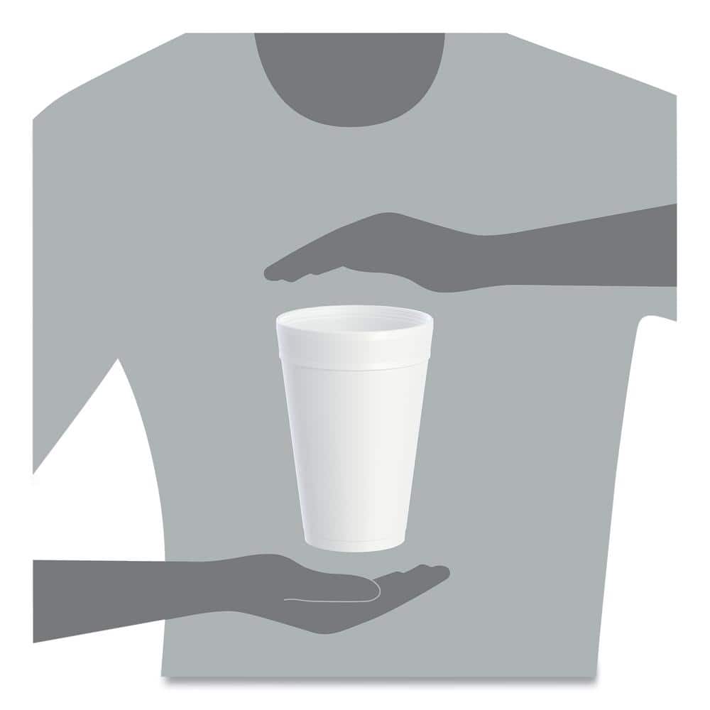 32 oz. White Disposable Foam Cups (25/Bag 20 Bags/Carton) - Hercitys