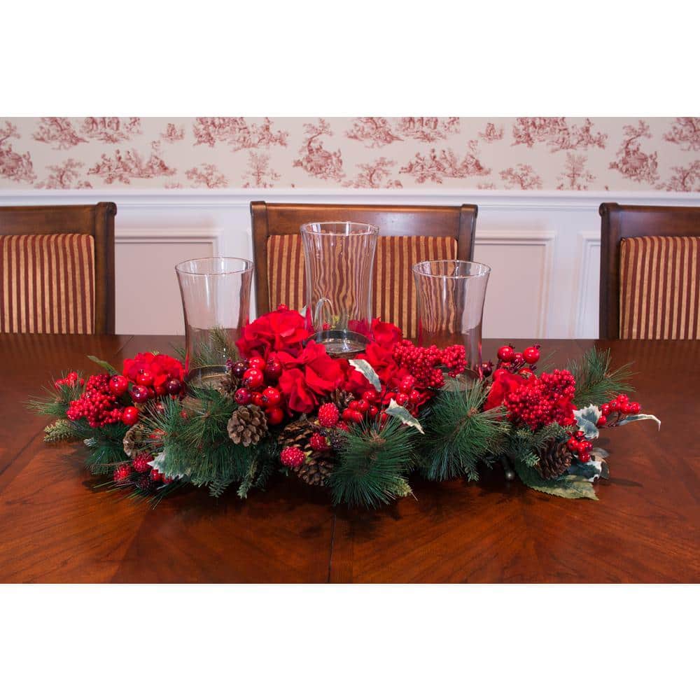 30 in. Holiday Hydrangea Candelabrum - Hercitys