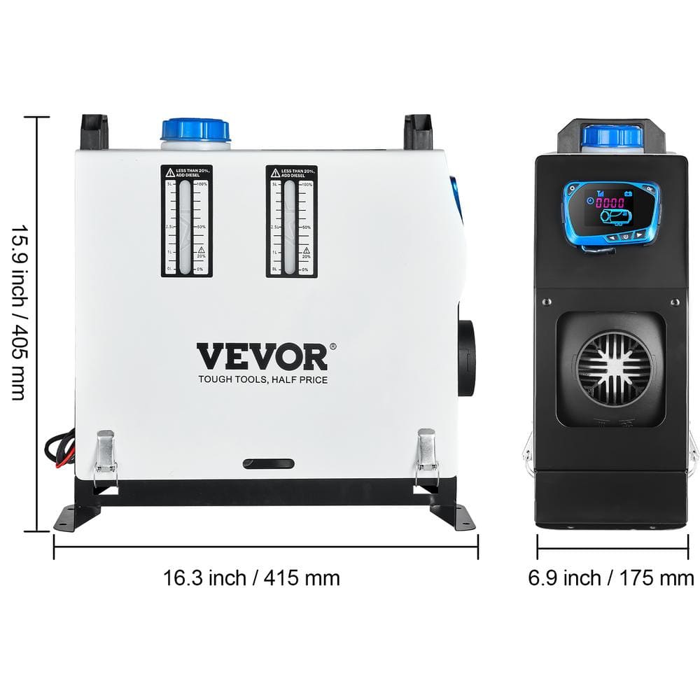 27297 BTU Diesel Air Heater 12-Volt Parking Heater with Red LCD Switch and Remote Control Diesel Heater for Car - Hercitys