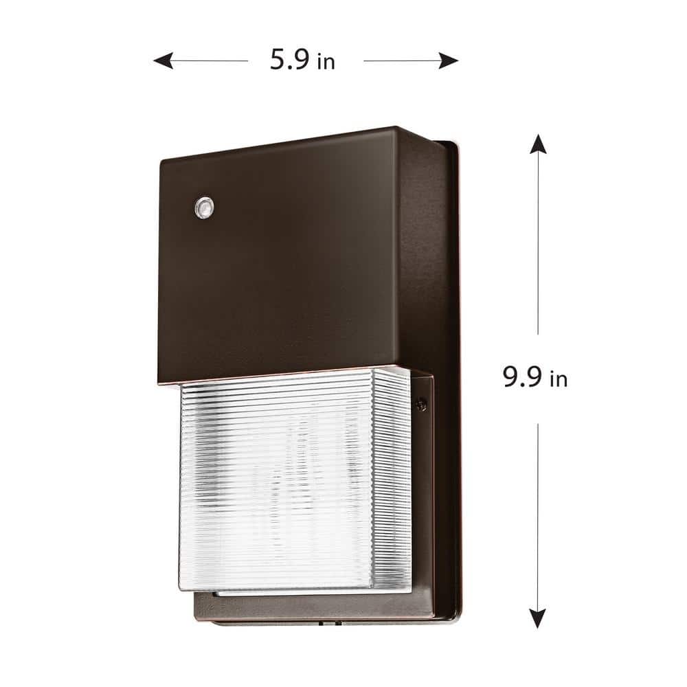 1450 Lumen Integrated LED Bronze Dusk to Dawn Wall Pack Light, 4000K - Hercitys