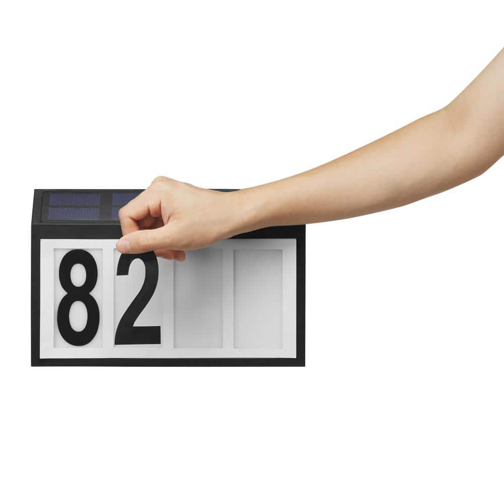 11 in. x 7 in. Black Solar Address Plaque - Hercitys