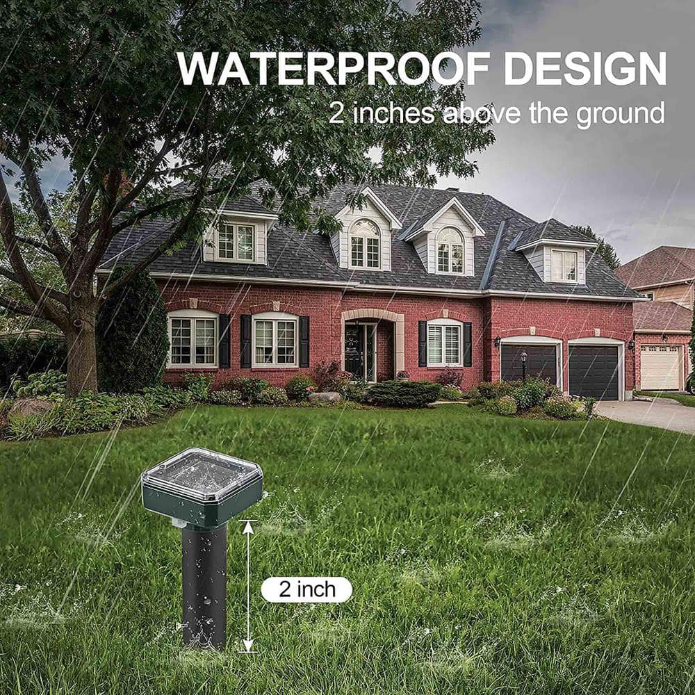 10 in. x 2 in. Solar Mole Repellent Ultrasonic Repellent Powered – 8 Pack - Hercitys