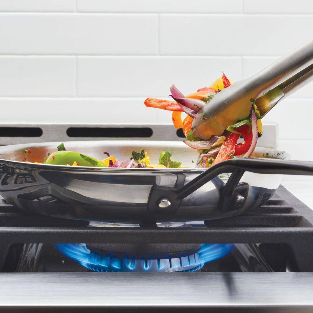 10 in. 5- Ply Clad Stainless Steel Induction Frying Pan Polished Stainless Steel - Hercitys