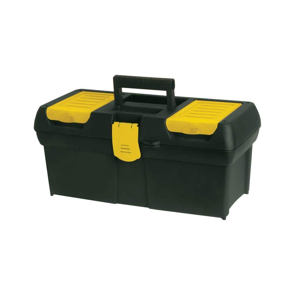 16 in. Portable Plastic with Lid Organizer Mobile Tool Box - Hercitys