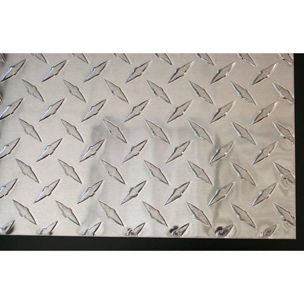 12 in. x 24 in. x .073 in. Diamond Tred Aluminum Sheet Metal in Silver - Hercitys