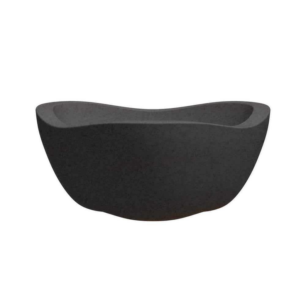 17.5 in. Tryas Black Plastic Bowl Decorative Pot (17.5 in. D x 8 in. H) - Hercitys