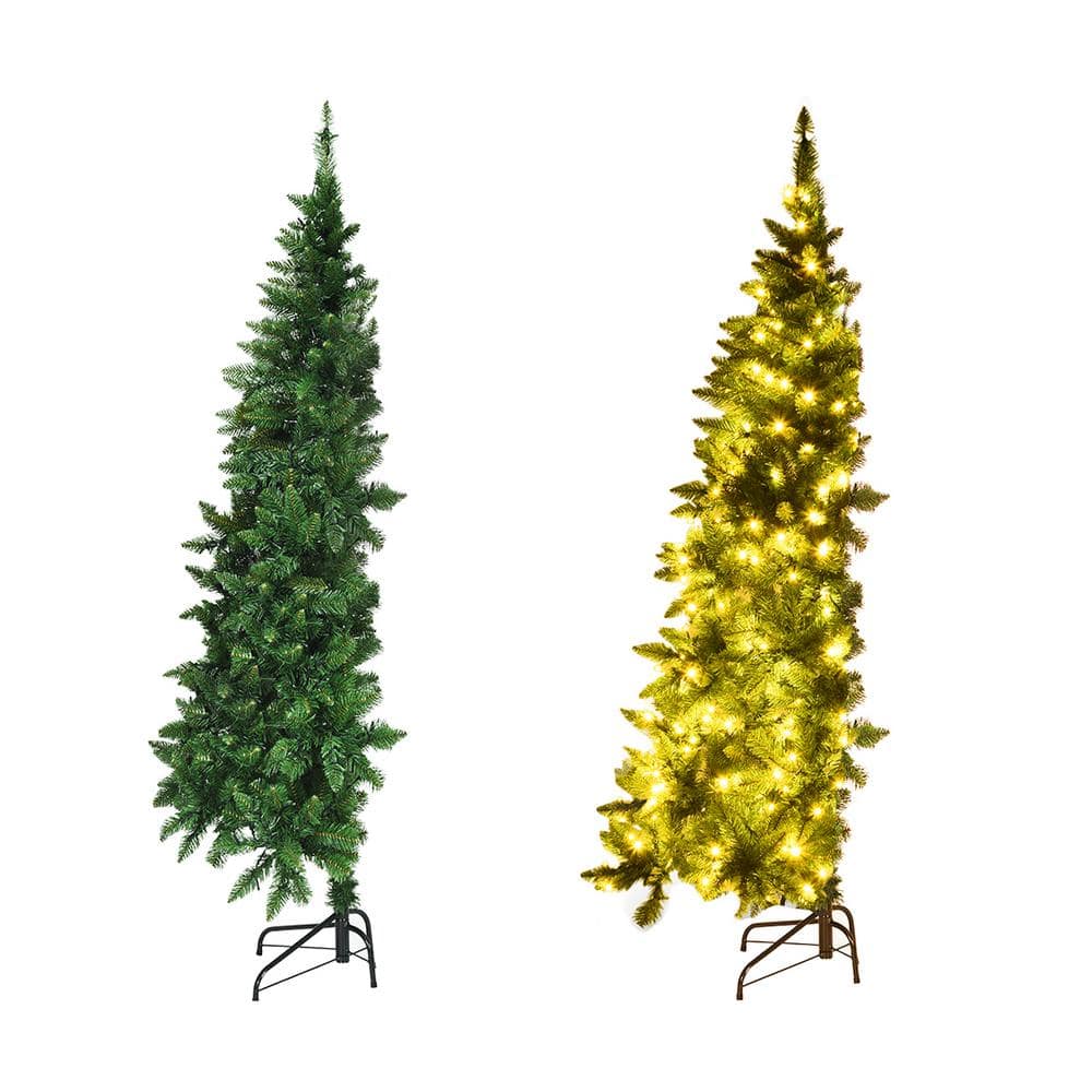 5 ft. Pre-lit PVC Artificial Half Christmas Tree with 250-Lights - Hercitys
