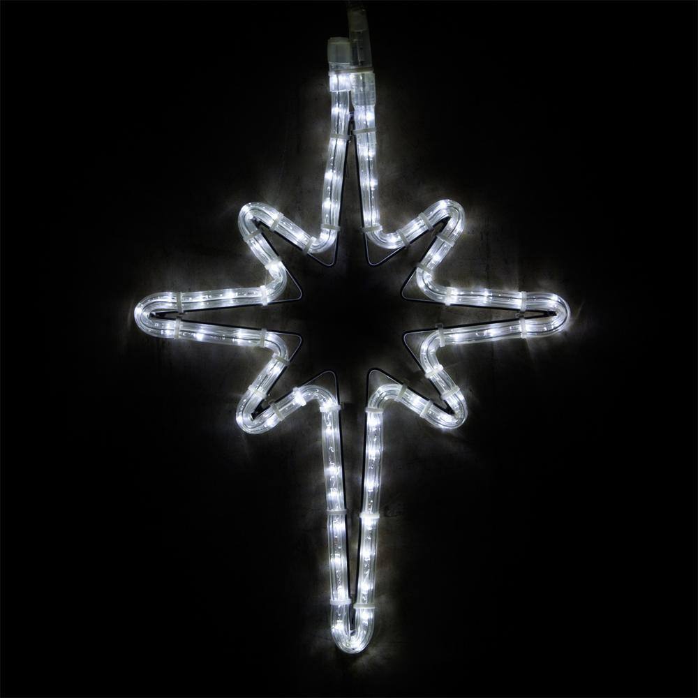 18 in. 65-Light LED Cool White Hanging Bethlehem Star - Hercitys