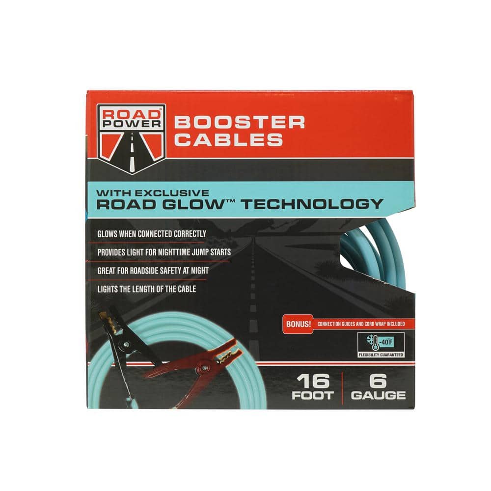 16 ft. 6-Gauge 180 Amp Blue Booster Cables - Hercitys