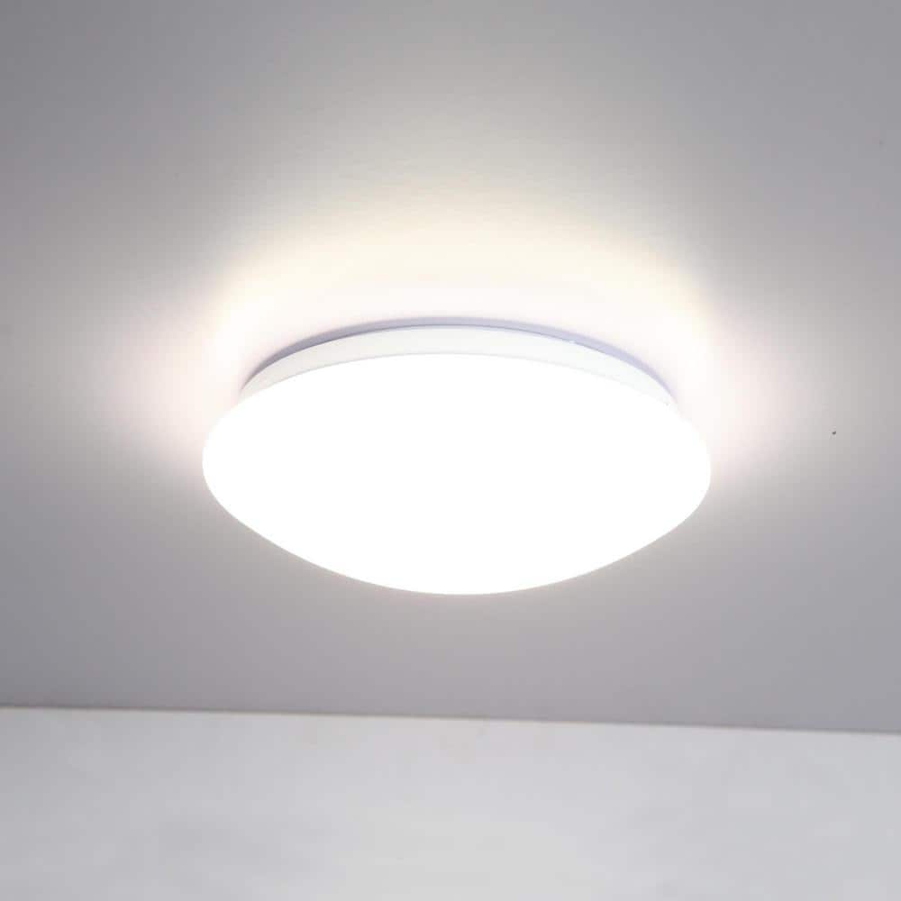 10 in. Dimmable Mushroom White LED Flush Mount Light Fixture 4000K - Hercitys