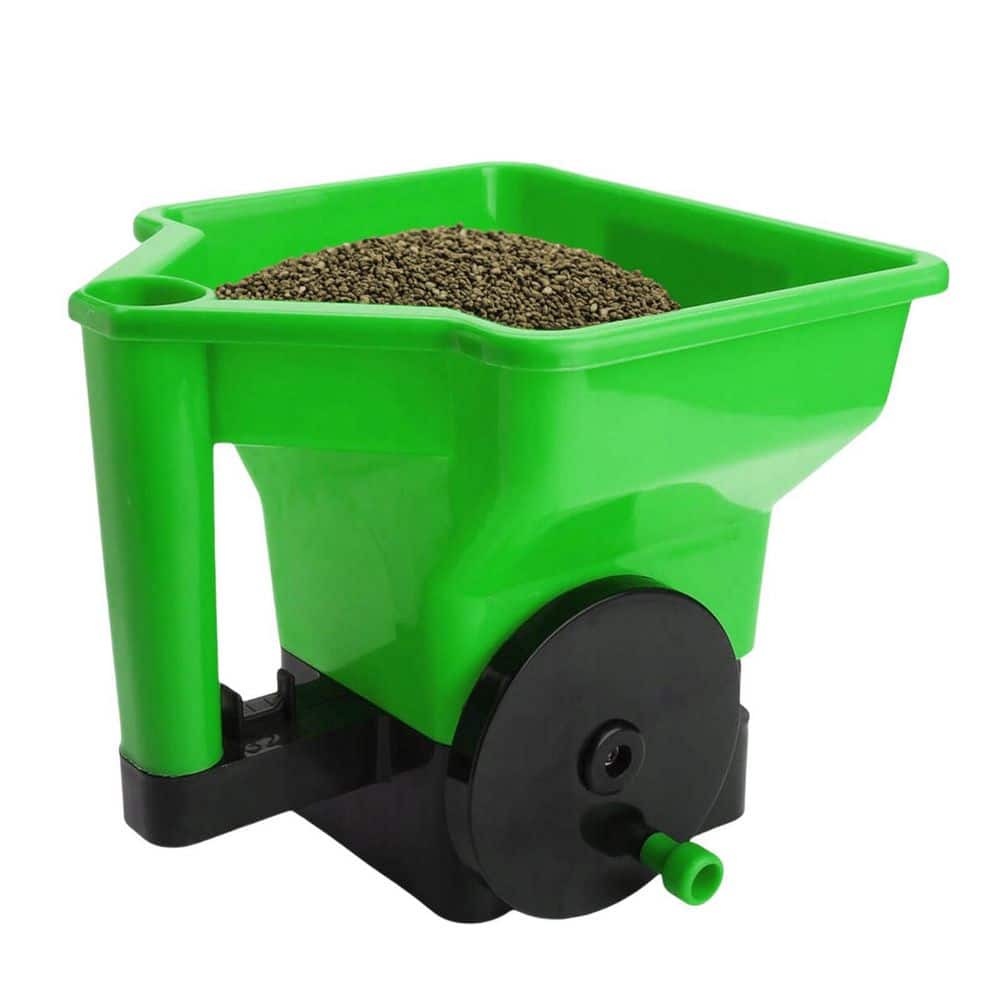 1,500 sq. ft. Hand-Powered Spreader, Plastic Handheld Spreader for Seeds, Fertilizer, Salt, Ice Melt - Hercitys