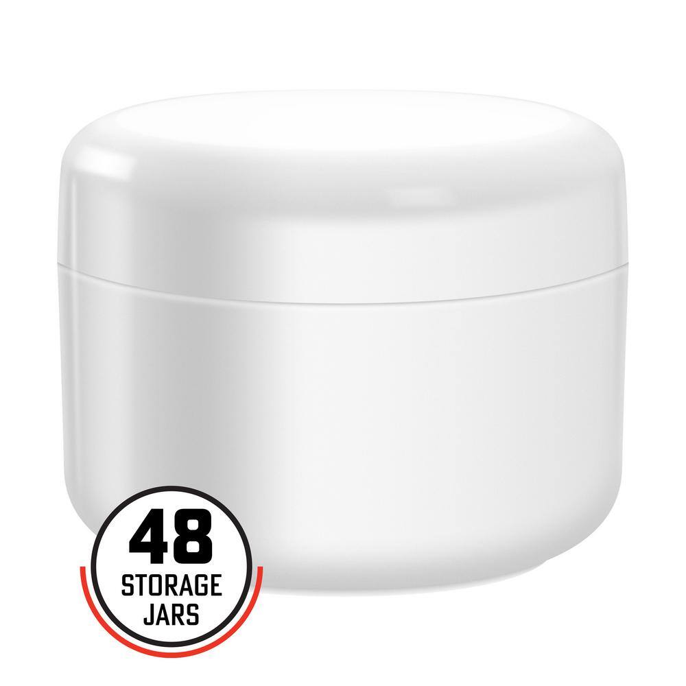 48-Pack 4 Oz White Plastic Containers with Inner and Outer Lid - Hercitys