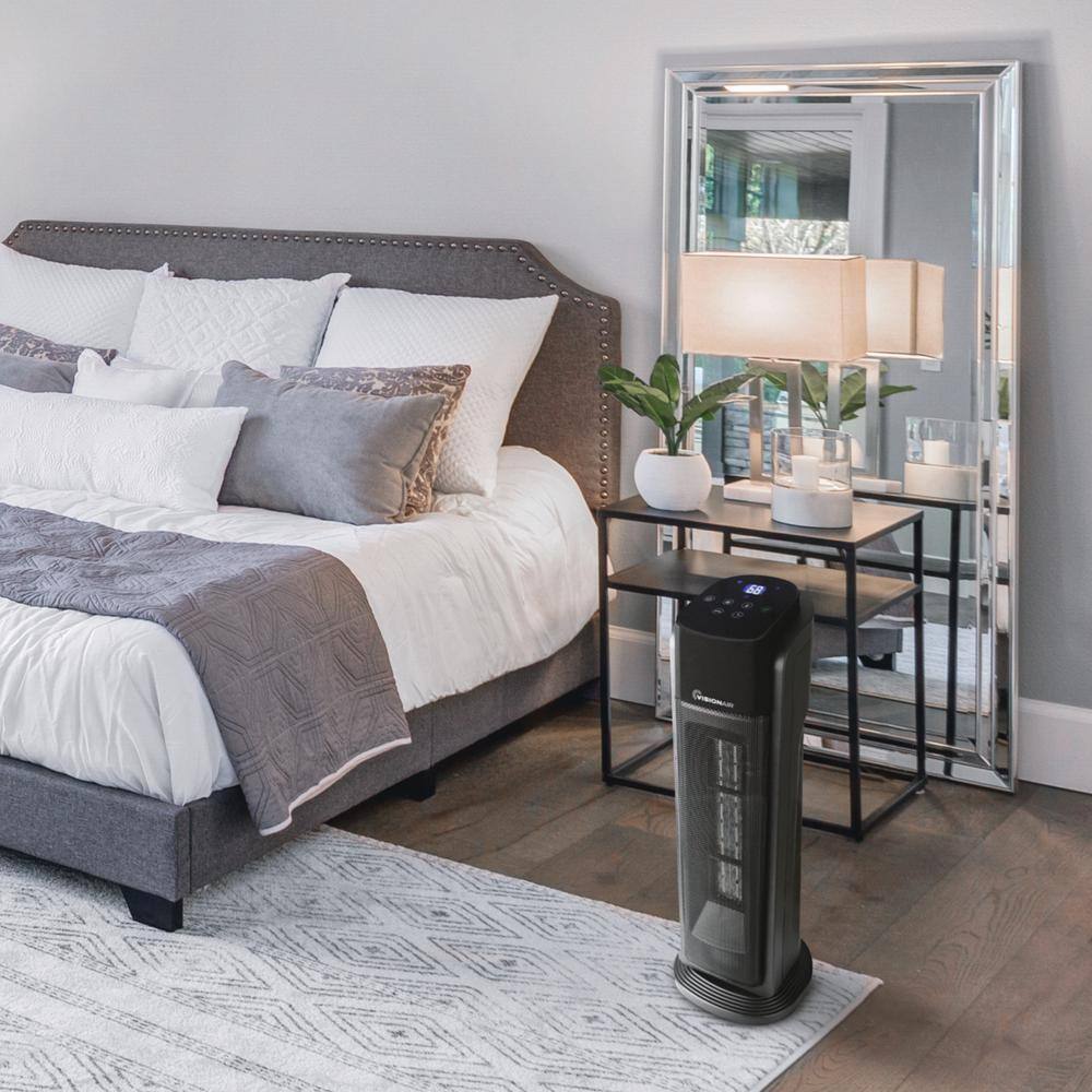 1500/750-Watt 23 in. Oscillating Ceramic Electric Forced Air Tower Heater with Remote - Hercitys