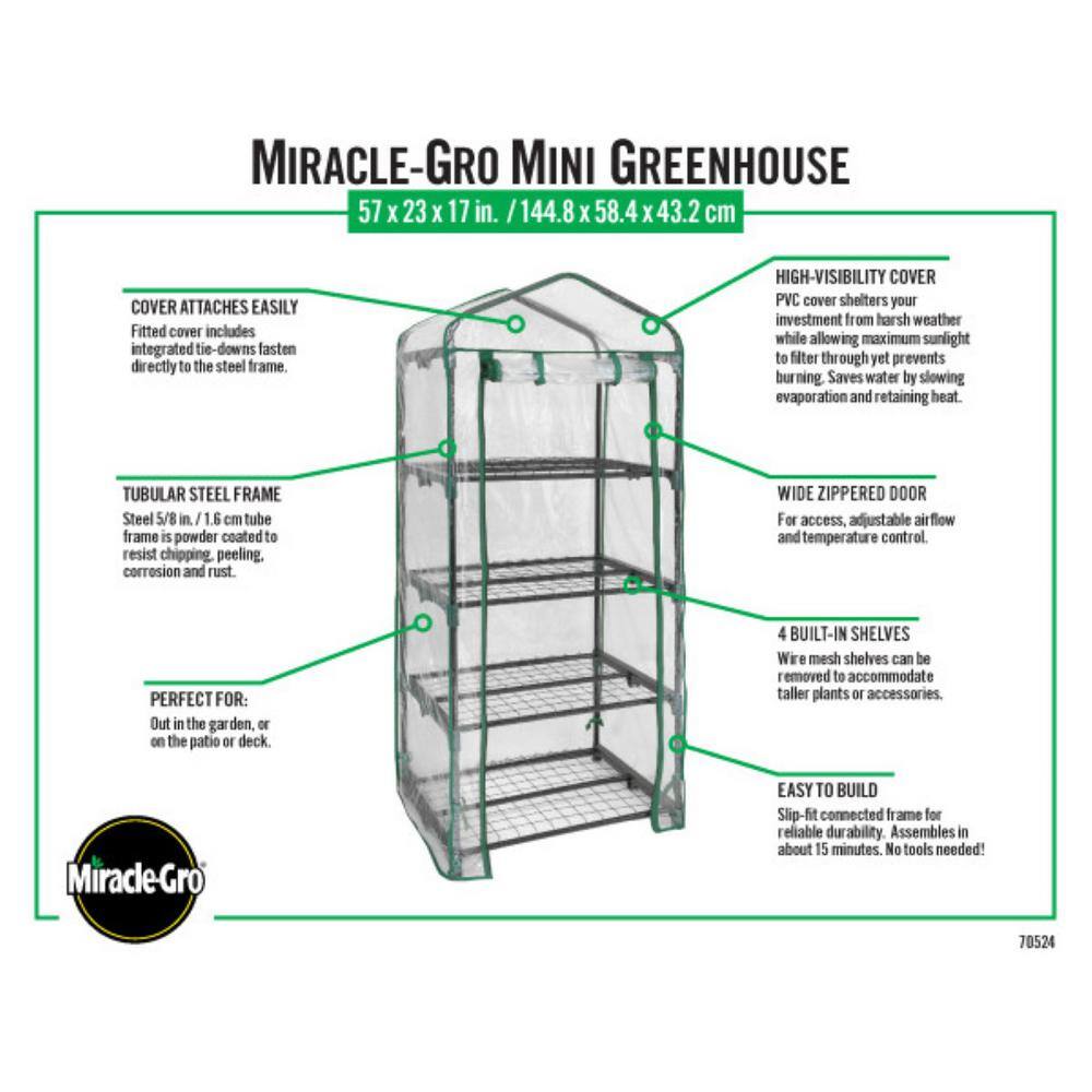 23 in. x 17 in. x 57 in. Mini Greenhouse - Hercitys