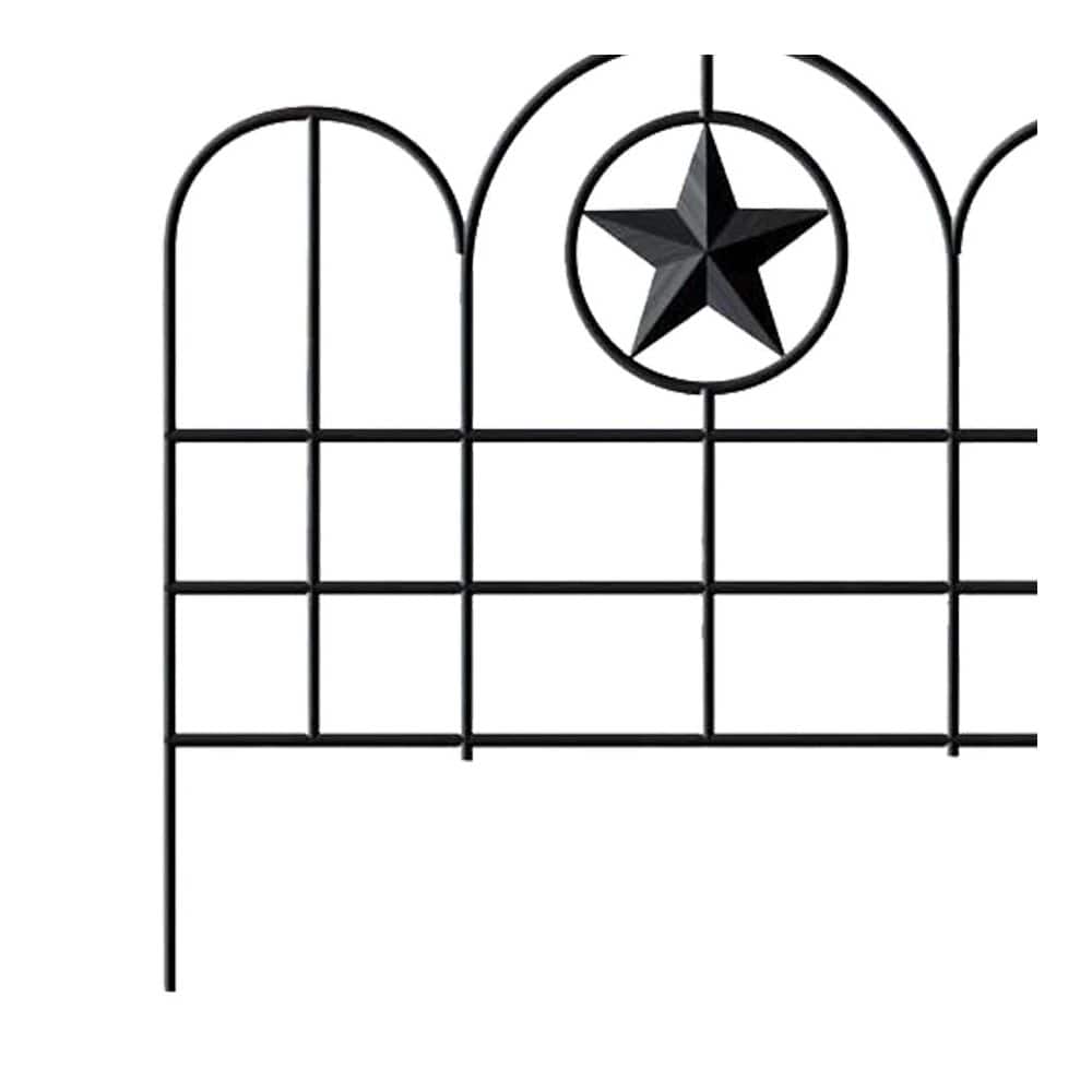 16 in. x 18 in. Black Metal Star Garden Edge 6-Pack - Hercitys